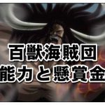 ワンピースで百獣海賊団のメンバーー覧！能力や懸賞金を紹介